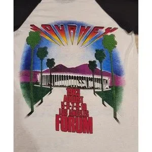 T-shirt Vintage Journey Frontiers World Tour 1983 - Taille XS Homme, Occasion Très Bon état - Bleu